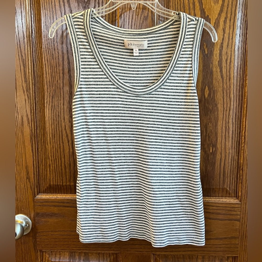 Medium Tank top.  Cream & brown color.  Medium
